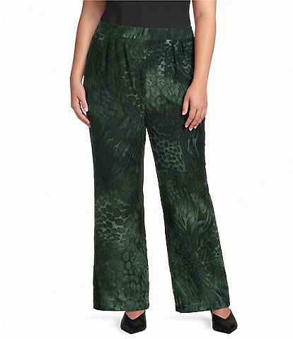 Calessa Plus Size Coordinating Knit Straight Leg Pull-On Crop Pants