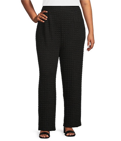 Calessa Plus Size Knit Straight Leg Pull-On Pants