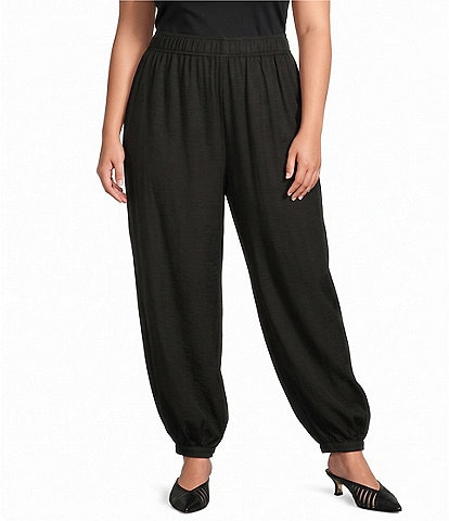 Calessa Plus Size Twill Coordinating Harem Ankle Pants