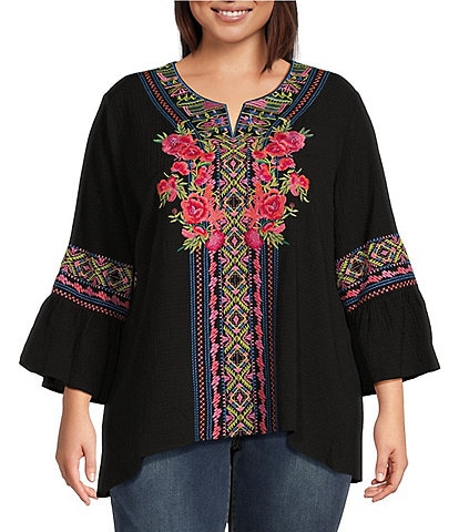 CaComMARK PI Womens 3/4 Sleeve Tops Clearance Plus Size Shirts Lace V Neck  Floral Blouse Tunic - Walmart.com in 2023