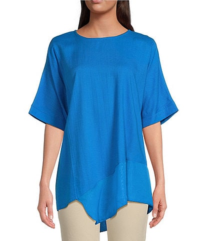 Erika Women's Meghan Wide Boat Neck Elbow Sleeve Top, Bliss Blue Burlap  Stripe, Small Petite : : Clothing, Shoes & Accessories