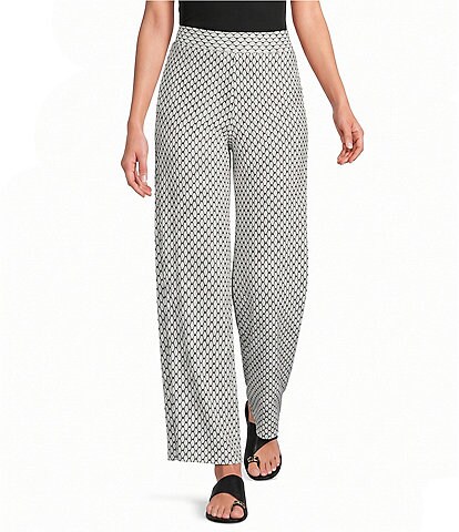 Calessa Textured Knit Wide Leg Pull-On Pant