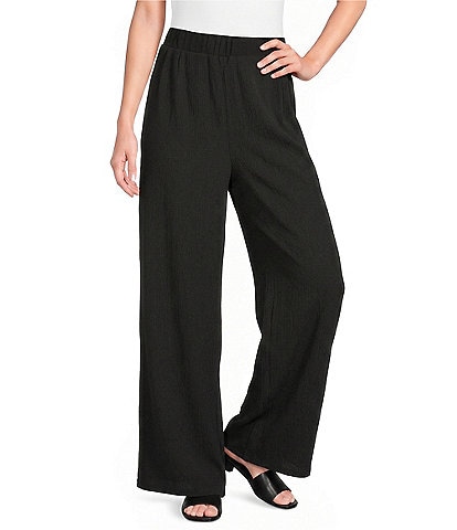Calessa Textured Knit Wide Leg Pull-On Pants