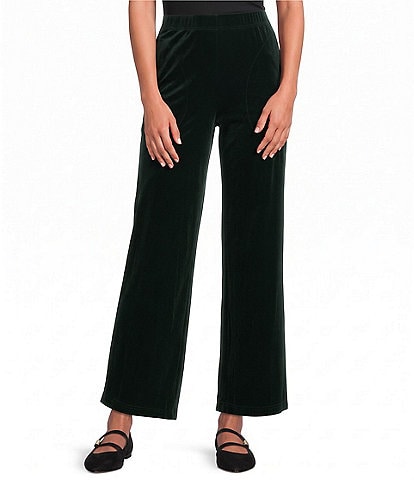 Calessa Velvet Wide Leg Pull-On Pants