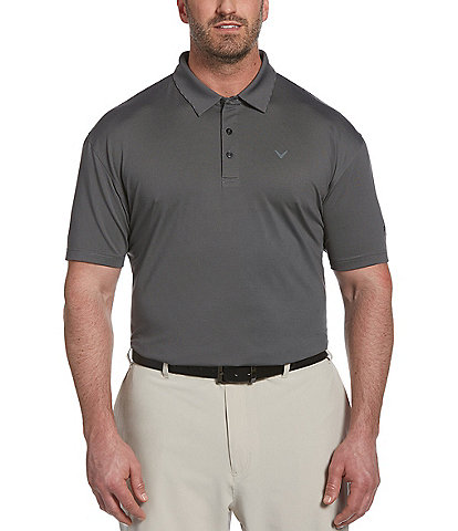 Callaway Big & Tall Fine Line Stripe Stretch Short Sleeve Polo Shirt