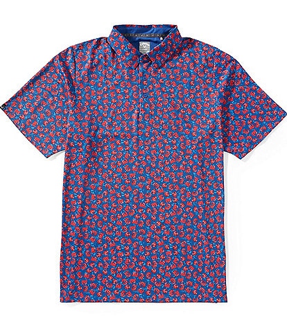 Callaway Big & Tall Novelty Crab Printed Short Sleeve Golf Polo Shirt