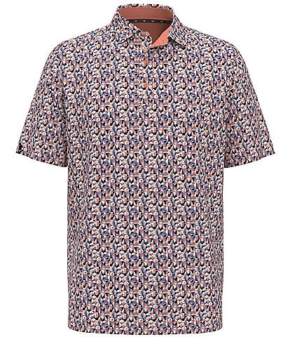 Callaway Big & Tall Short Sleeve Abstract Print Polo Shirt