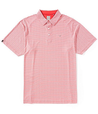 Callaway Big & Tall Trademark Printed Short Sleeve Golf Polo Shirt