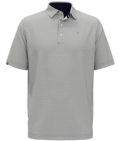 Callaway Big & Tall Trademark Printed Short Sleeve Golf Polo Shirt