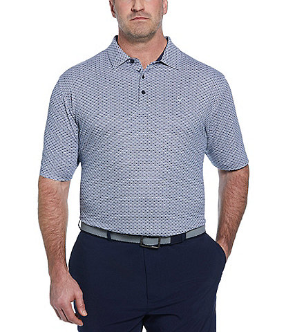 Callaway Big & Tall Trademark Printed Short Sleeve Golf Polo Shirt