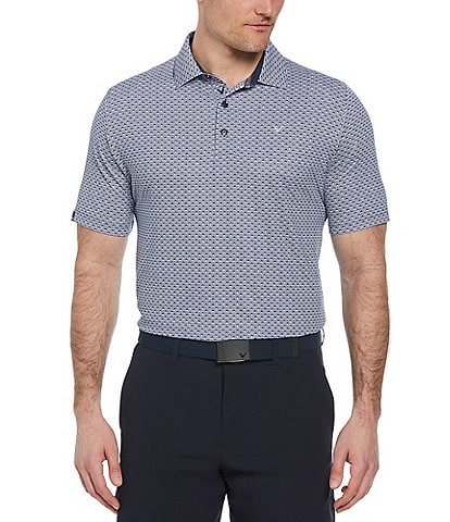 Callaway Big & Tall Trademark Printed Short Sleeve Golf Polo Shirt