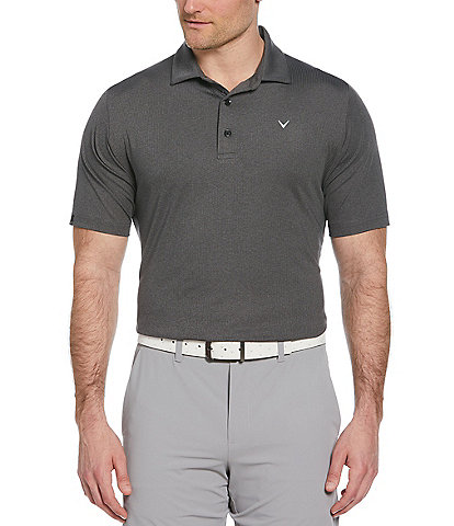 Callaway Classic Chevron Jacquard Print Short Sleeve Polo Shirt