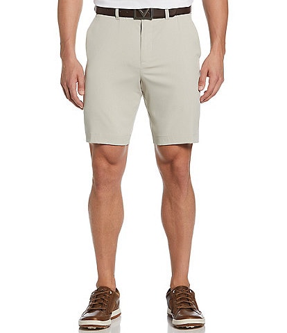Callaway Classic Fit Flat Front Opti-Stretch Active Waistband Solid 9#double; Inseam Shorts