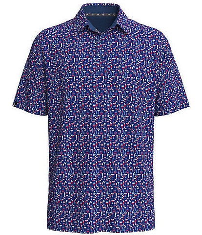 Callaway Cocktail Print Short Sleeve Polo Shirt