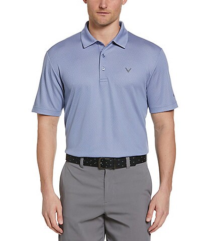Callaway Golf Big & Tall Chevron Jacquard Performance Stretch Short-Sleeve Polo Shirt