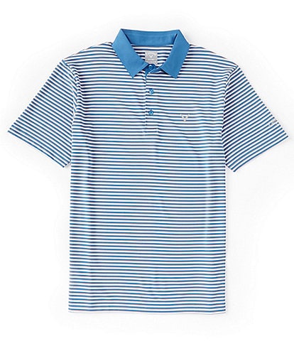 Callaway Knit 3-Color Striped Polo Shirt