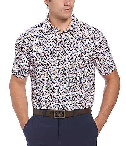 Callaway Short Sleeve Abstract Golf Ball Print Polo Golf Shirt