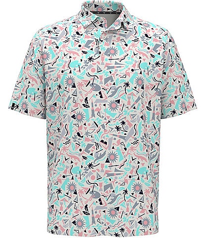 Callaway Short Sleeve Abstract Novelty Print Polo Golf Shirt