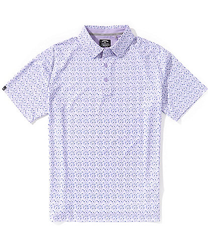 Callaway Short Sleeve Gingham Print Golf Polo
