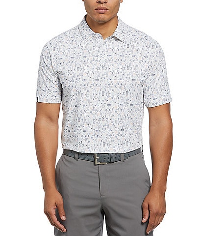 Callaway Short-Sleeve Vineyard Print Golf Polo Shirt
