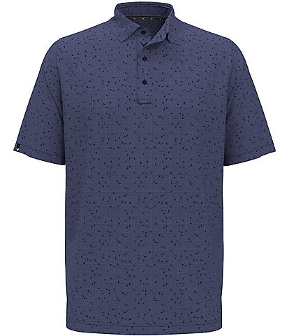 Callaway Trademark Chevron Printed Knit Short Sleeve Polo Shirt