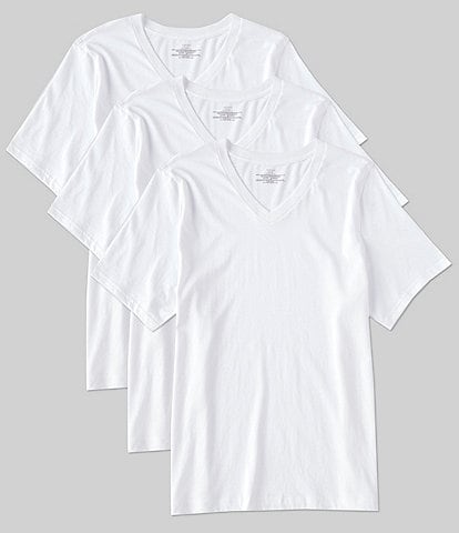 Calvin Klein Big & Tall Cotton Classic Short Sleeve V-Neck T-Shirts 3-Pack