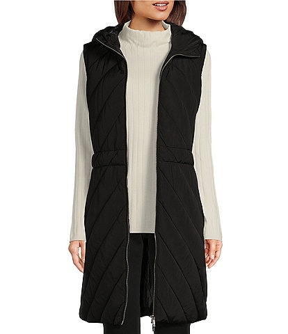 Calvin Klein Chevron Quilted Long-Line Vest