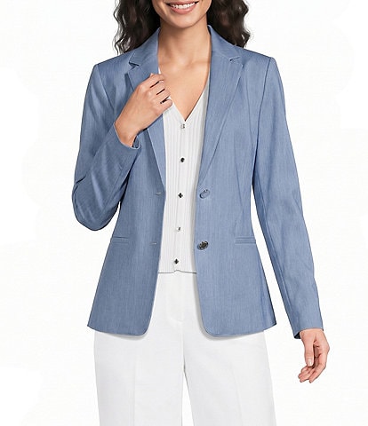 Calvin Klein Coordinating Indigo Twill Peak Lapel 2 Button Jacket
