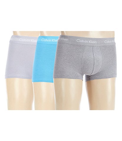 Calvin Klein Low-Rise Cotton Stretch Solid Trunks 3-Pack