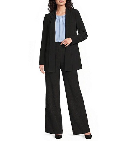 Calvin Klein Crepe De Chine Open Front Long Sleeve Jacket