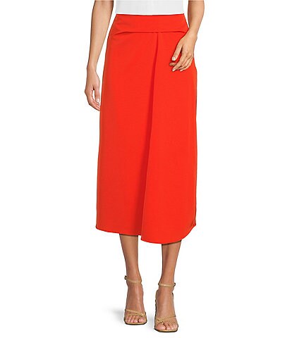 Calvin Klein Front Drape Crepe Coordinating A-Line Skirt