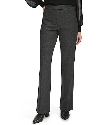 Calvin Klein Herringbone Mid Rise Wide Leg Pants