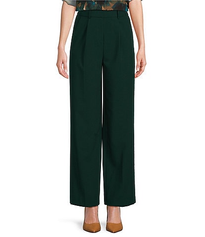 Calvin Klein High Rise Pleat Front Wide-Leg Pant