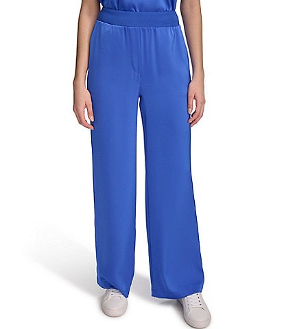 Calvin Klein High Rise Side Pocket Pull-On Coordinating Wide Leg Pants