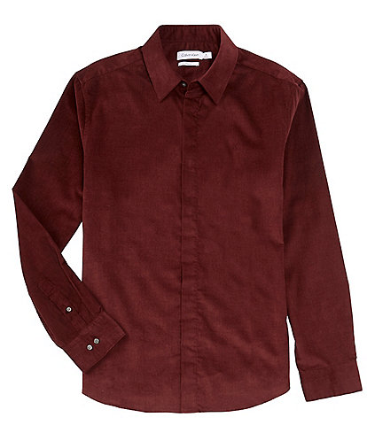 Calvin Klein Long Sleeve Point Collar Corduroy Shirt