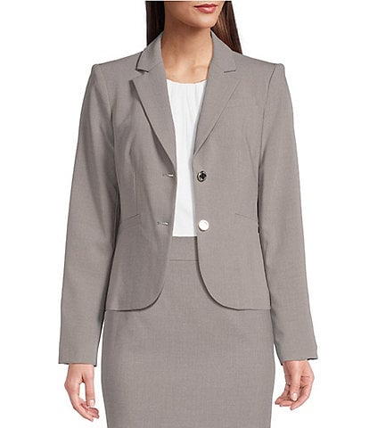 Calvin Klein Luxe Stretch 2 Button Notch Lapel Long Sleeve Blazer & Classic Fit Straight Leg Pants