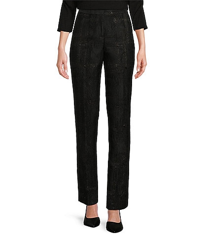 Calvin Klein Coordinating Metallic Novelty Jacquard Slim Leg Pant