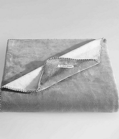 Calvin Klein Modern Lush Reversible Solid Throw Blanket