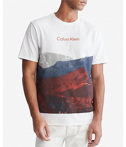 Calvin Klein Mountain Sunset Logo Short Sleeve T-Shirt