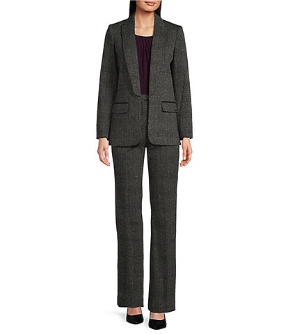 Calvin Klein Novelty Collared Open Front Blazer & Coordinating Novelty Modern Fit Pant