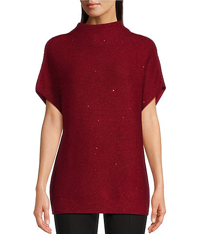 Calvin Klein Oversized Mock Neck Sleeveless Sweater Top