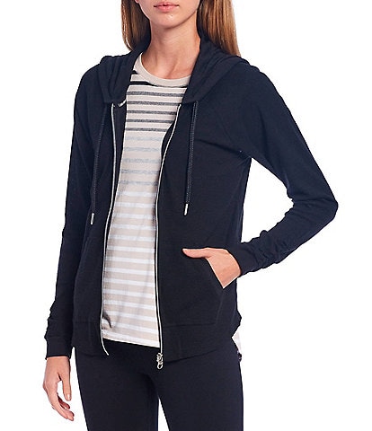 Calvin Klein Performance Ruched Long Sleeve Zip Front Hoodie Jacket