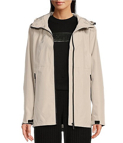 Calvin Klein Performance Zip Front High Low Hemline Hooded Jacket