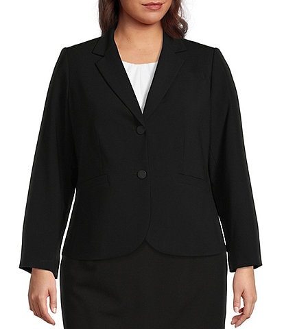 Calvin Klein Plus Size Long Sleeve 2-Button Suit Jacket