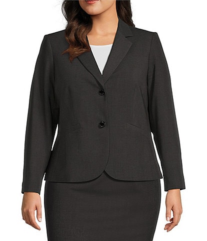 Calvin Klein Plus Size Long Sleeve 2-Button Suit Jacket