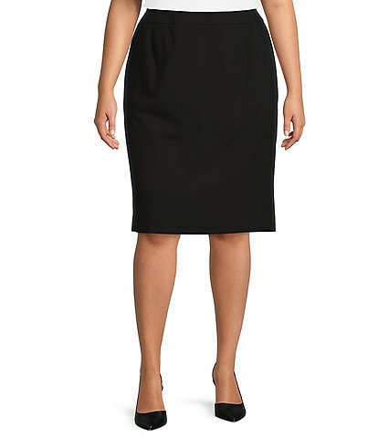 Calvin Klein Plus Size High Rise Luxe Stretch Pencil Skirt