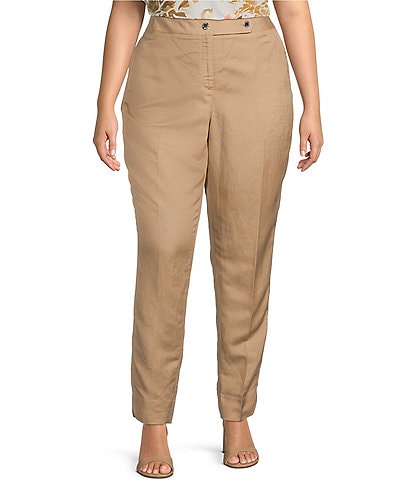 Casual Linen Pants Suit, 2-piece Outfit for Women, Plus Size Linen