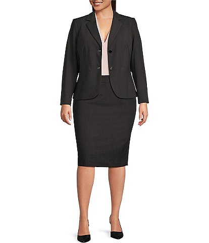 Calvin Klein Plus Size One-Button Front Jacket & High Rise Pencil Skirt