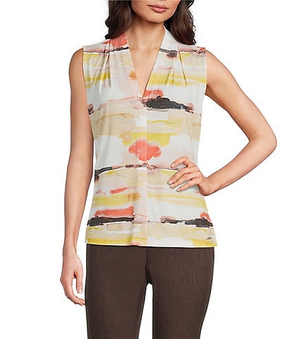 Calvin Klein Printed V-Neck Sleeveless Cami Top