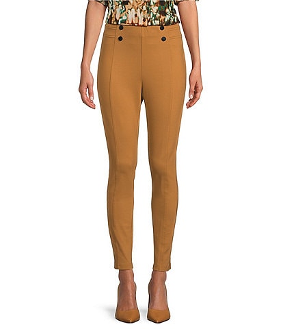Pull-On Button Ponte Pant
